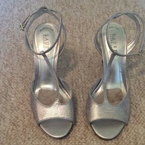 Silver t-strap Lauren sandal
